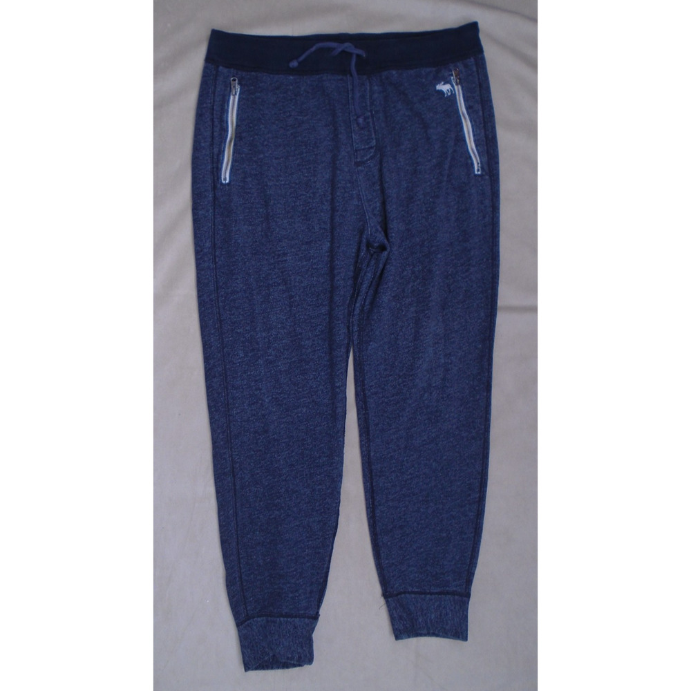Abercrombie & Fitch Men's Jogger Pants M Dark Gray Drawstring Zip Pockets Cotton